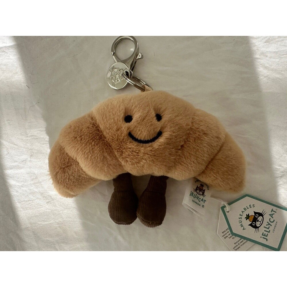 Jellycat AMUSEABLE CROISSANT BAG CHARM Soft AUTHENTIC Plush